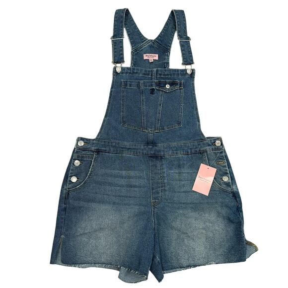 Juicy Couture Shortall Raw Hem Casual Stretch Blue XL NWT